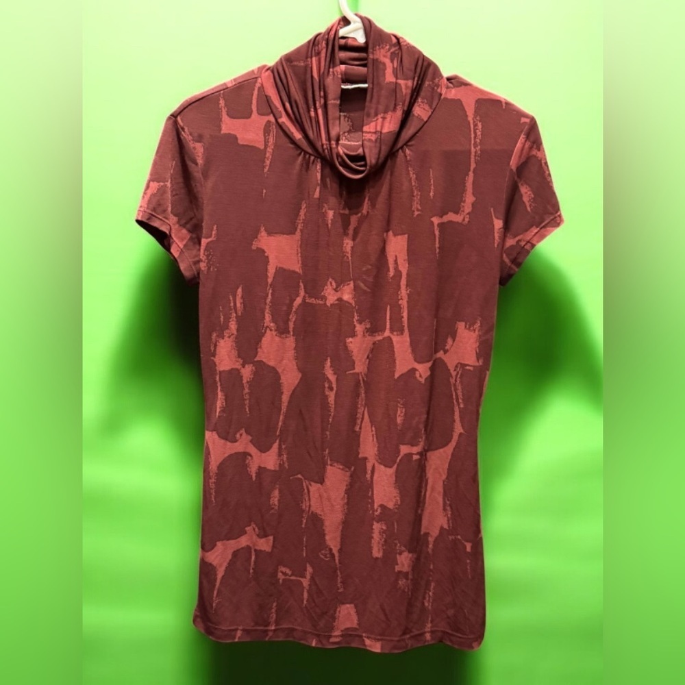 NYC STRETCHY loose collar Stylish rustic Patterned Women's Top XS